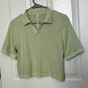 Lululemon swiftly tech relaxed, fit polo cropped size 6 mint green
